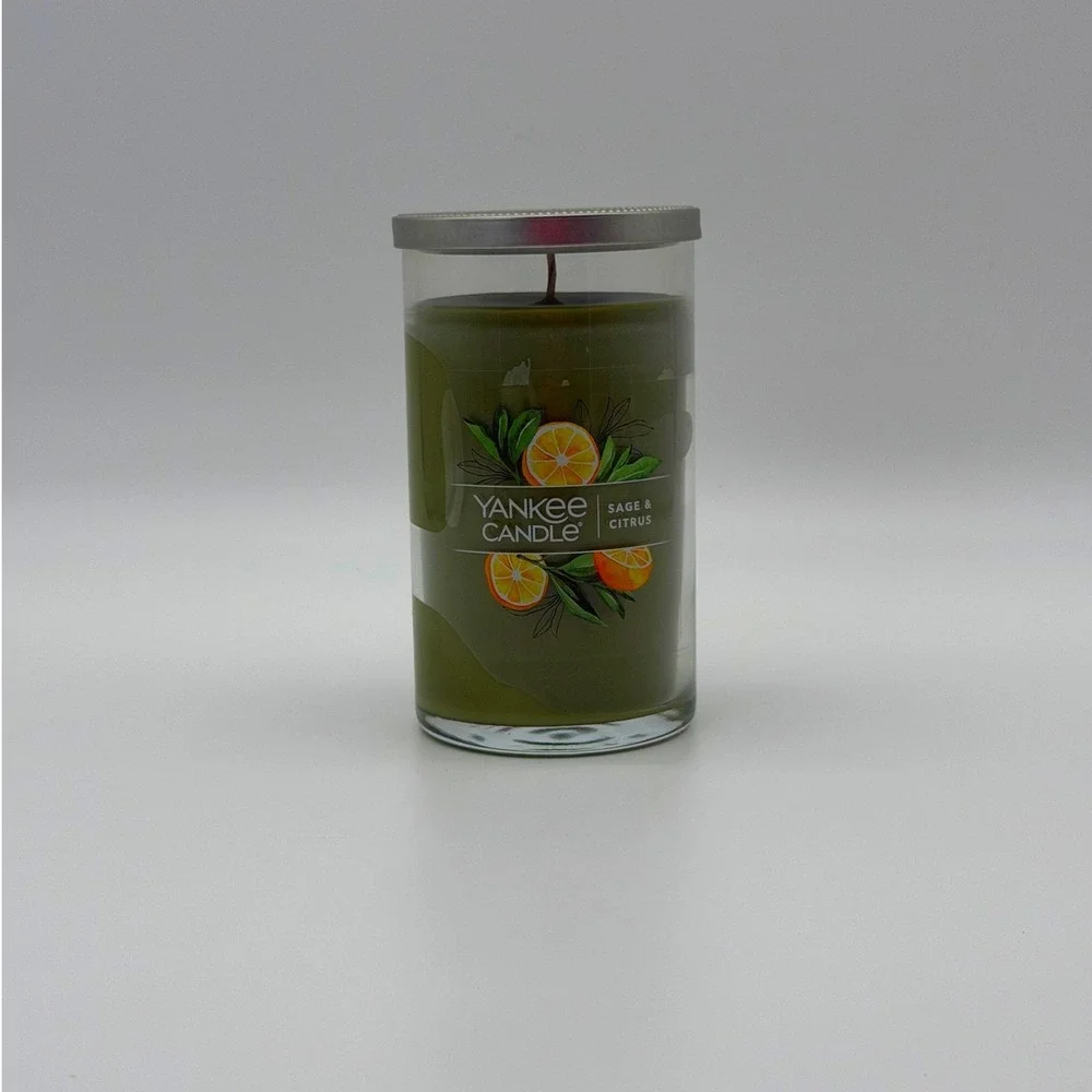 Yankee Candle Sage & Citrus Signature Small Tumbler -‎ 14.25 oz 3-Wick - NWT